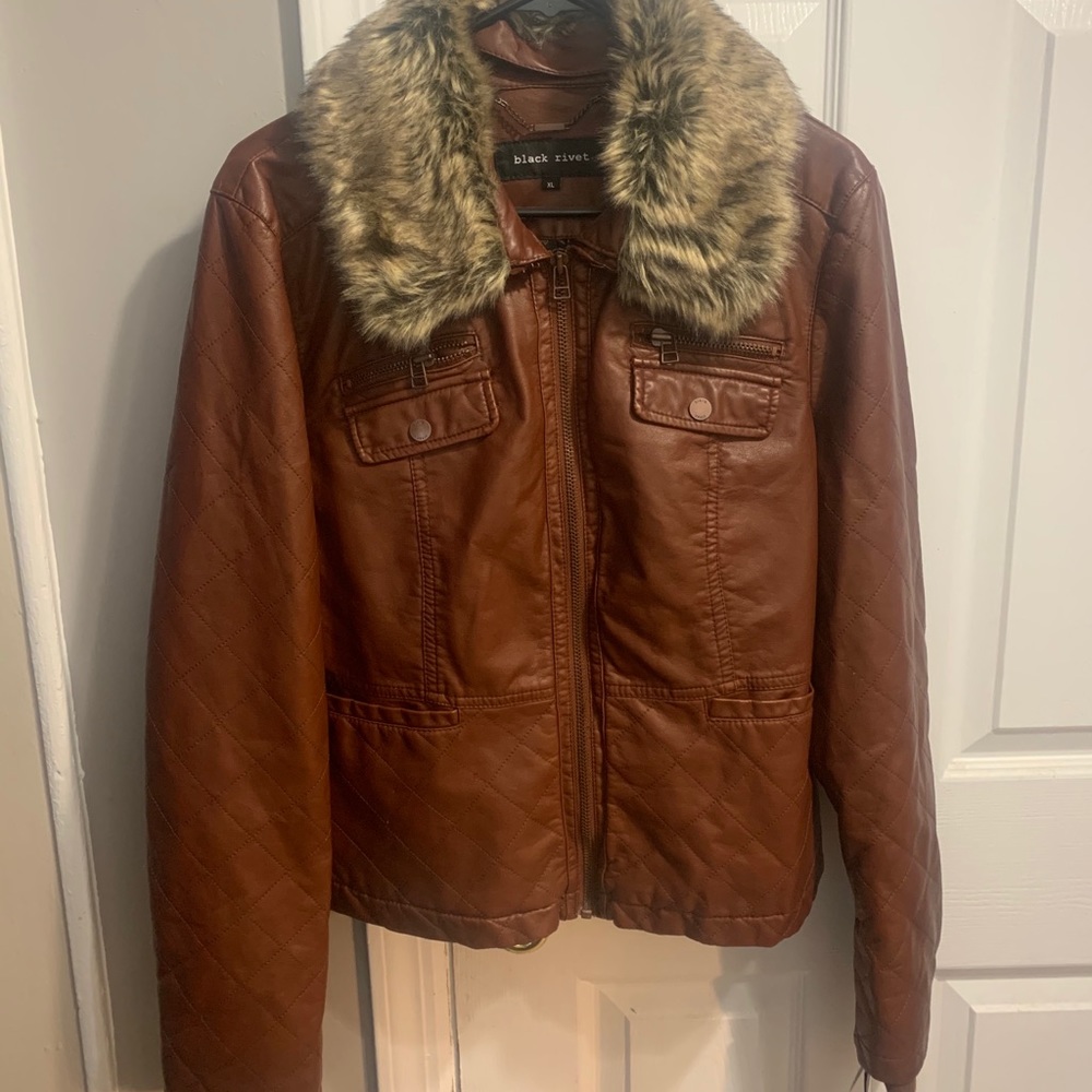 Faux leather jacket